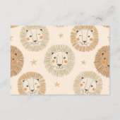 Neutral Safari Lion Baby Shower Diapper Raffle Informatiekaartje (Achterkant)