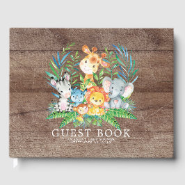 Neutral Safari Oerwoud Baby shower Gastenboek