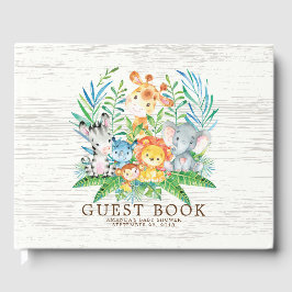 Neutral Safari Oerwoud Baby shower Gastenboek