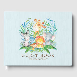 Neutral Safari Oerwoud Boys Baby shower Gastenboek