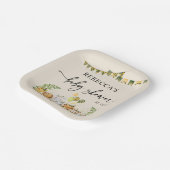 Neutral Safari Oerwoud Party Baby shower Papieren Bordje (Gebogen)