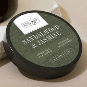 Neutral Sage Green Pattern Logo Soy Candle Jar Lid Ronde Sticker