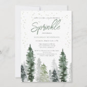 Neutral Sage Green Rustic Sprinkle Baby shower Kaart (Voorkant)