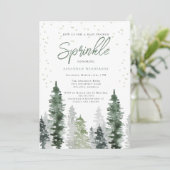 Neutral Sage Green Rustic Sprinkle Baby shower Kaart (Staand voorkant)