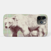 Neutral Sage Plaid Bear Case-Mate iPhone Case (Achterkant (horizontaal))