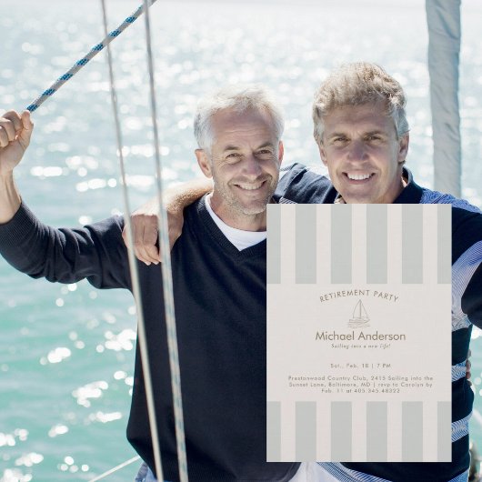 Neutral Sailboat Retirement Party  Kaart