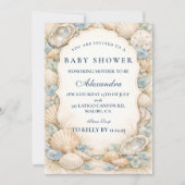 Neutral Seaside Shells Baby Shower Kaart (Voorkant)