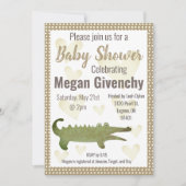 Neutral Sepia Alligator Baby shower Invitation Kaart (Voorkant)
