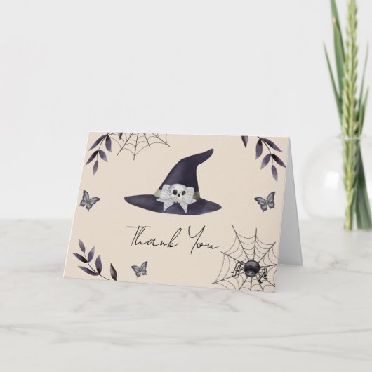 Neutral Simple Little Boo Witch Pet Baby shower Bedankkaart (Voorkant)