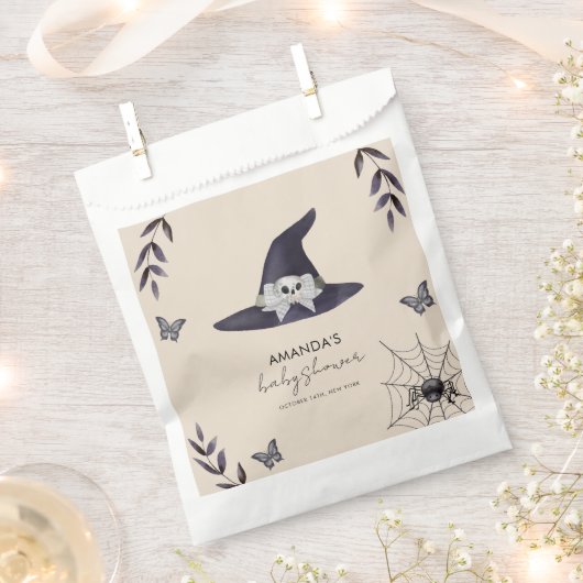 Neutral Simple Little Boo Witch Pet Baby shower Bedankzakje (Geknipt)
