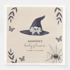 Neutral Simple Little Boo Witch Pet Baby shower Servet