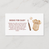 Neutral Slugger Baseball Books for Baby Shower  Informatiekaartje (Voorkant)