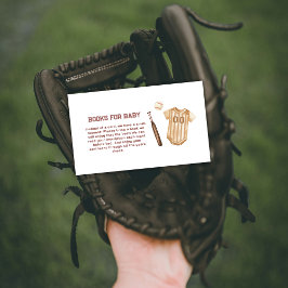 Neutral Slugger Baseball Books for Baby Shower  Informatiekaartje