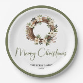 Neutral Soft Christmas Custom Family Party Plates Papieren Bordje (Voorkant)