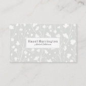 Neutral Soft Floral Elegant QR Visitekaartje (Voorkant)