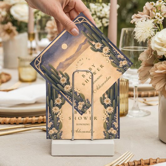 Neutral Southwest Cactus Botanicals Baby Shower Servet