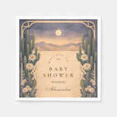 Neutral Southwest Cactus Botanicals Baby Shower Servet (Voorkant)