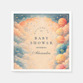 Neutral Space Planets Stars Baby Shower Servet (Voorkant)