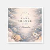 Neutral Space Stars Baby Shower Servet (Voorkant)