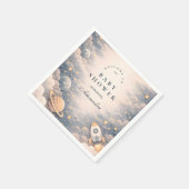 Neutral Space Stars Baby Shower Servet (Hoek)