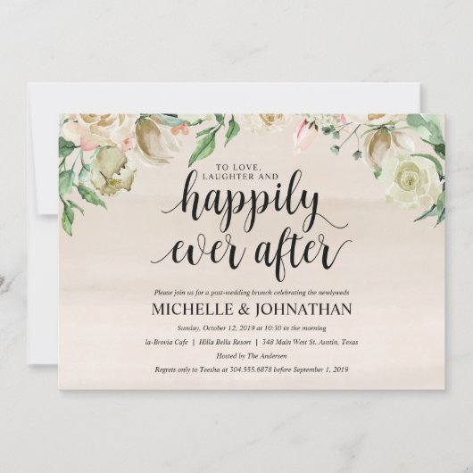 Neutral Spring Post Wedding Brunch Invitation Kaar Kaart (Voorkant)