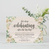 Neutral Spring Post Wedding Brunch Invitation Kaar Kaart (Staand voorkant)