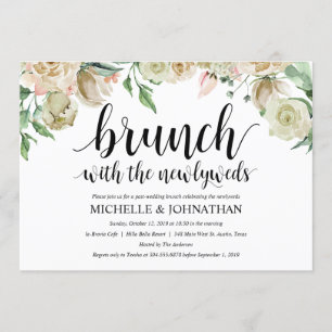 Neutral Spring Post Wedding Brunch Uitnodigingskaa Kaart