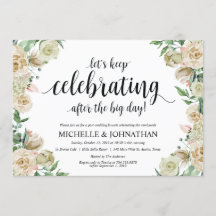 Neutral Spring Post Wedding Brunch Uitnodigingskaa