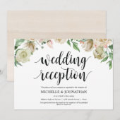 Neutral Spring Wedding Receptie Uitnodiging Kaart (Voorkant / Achterkant)