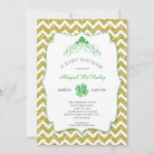 NEUTRAL St Patrick's Day Baby shower Gold glitter Kaart (Voorkant)
