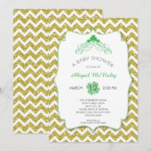 NEUTRAL St Patrick's Day Baby shower Gold glitter Kaart (Voorkant / Achterkant)
