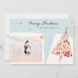 Neutral Stijlvolle Vakantie Wens Foto Kerst Kaart