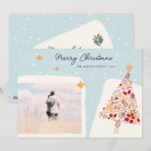 Neutral Stijlvolle Vakantie Wens Foto Kerst Kaart (Voorkant / Achterkant)