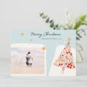 Neutral Stijlvolle Vakantie Wens Foto Kerst Kaart (Staand voorkant)