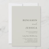 Neutral Stone minimalistische huwelijksuitnodiging Kaart (Voorkant)