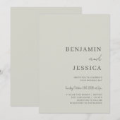 Neutral Stone minimalistische huwelijksuitnodiging Kaart (Voorkant / Achterkant)