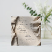 Neutral Stone Square Wedding Invitation Kaart (Staand voorkant)
