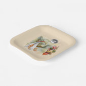 NEUTRAL STORK BABY SHOWER WHITE GEMSTONE MONOGRAM PAPIEREN BORDJE (Gebogen)