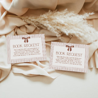 Neutral Striped Bow Books for Baby Informatiekaartje
