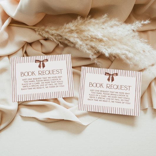 Neutral Striped Bow Books for Baby Informatiekaartje