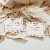 Neutral Striped Bow Diaper Raffle Informatiekaartje