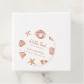 Neutral Summer Ocean Seashell Pearl Baby shower Bedankjes Labels (In situ)