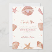 Neutral Summer Ocean Seashell Pearl Baby shower Bedankkaart (Voorkant)