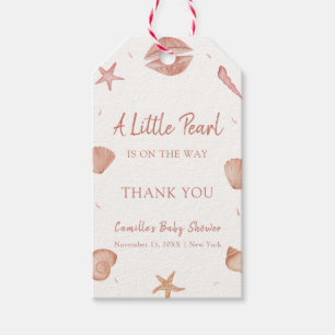 Neutral Summer Ocean Seashell Pearl Baby shower Cadeaulabel