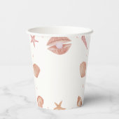 Neutral Summer Ocean Seashell Pearl Baby shower Papieren Bekers (Achterkant)