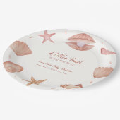 Neutral Summer Ocean Seashell Pearl Baby shower Papieren Bordje (Gekanteld)