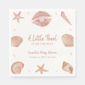 Neutral Summer Ocean Seashell Pearl Baby shower Servet (Voorkant)