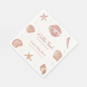Neutral Summer Ocean Seashell Pearl Baby shower Servet (Hoek)