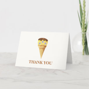Neutral Summer Scoop Ice Cream Boy Baby shower Bedankkaart