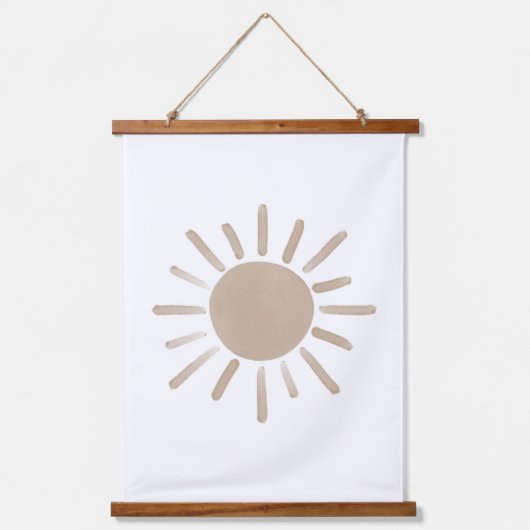 Neutral Sun Boho Nursery Decor Hangend Wandkleed (Voorkant)